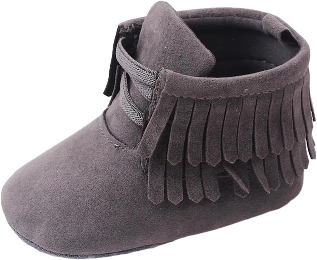 0 to 12M Fashion Shoes Baby Girls Boys Snow Boots Soft Sole Warm Winter Booties Anti Slip Toddler (Grey, 4 Infant)