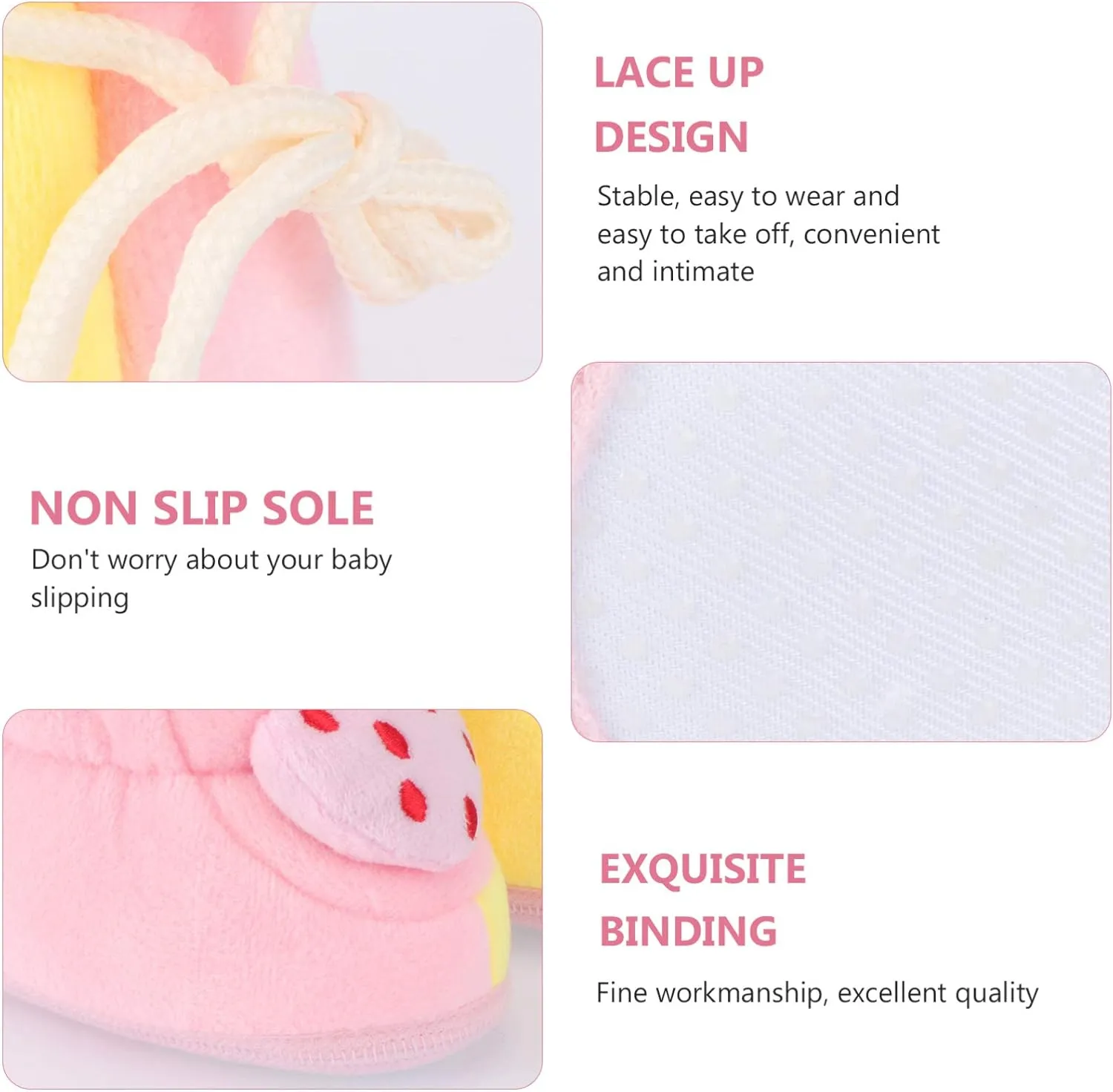 1 Pair Baby Shoes Plush Soft Sole Shoes First Walkers Shoes Toddlers Shoes Babys Footwear Baby Toddler