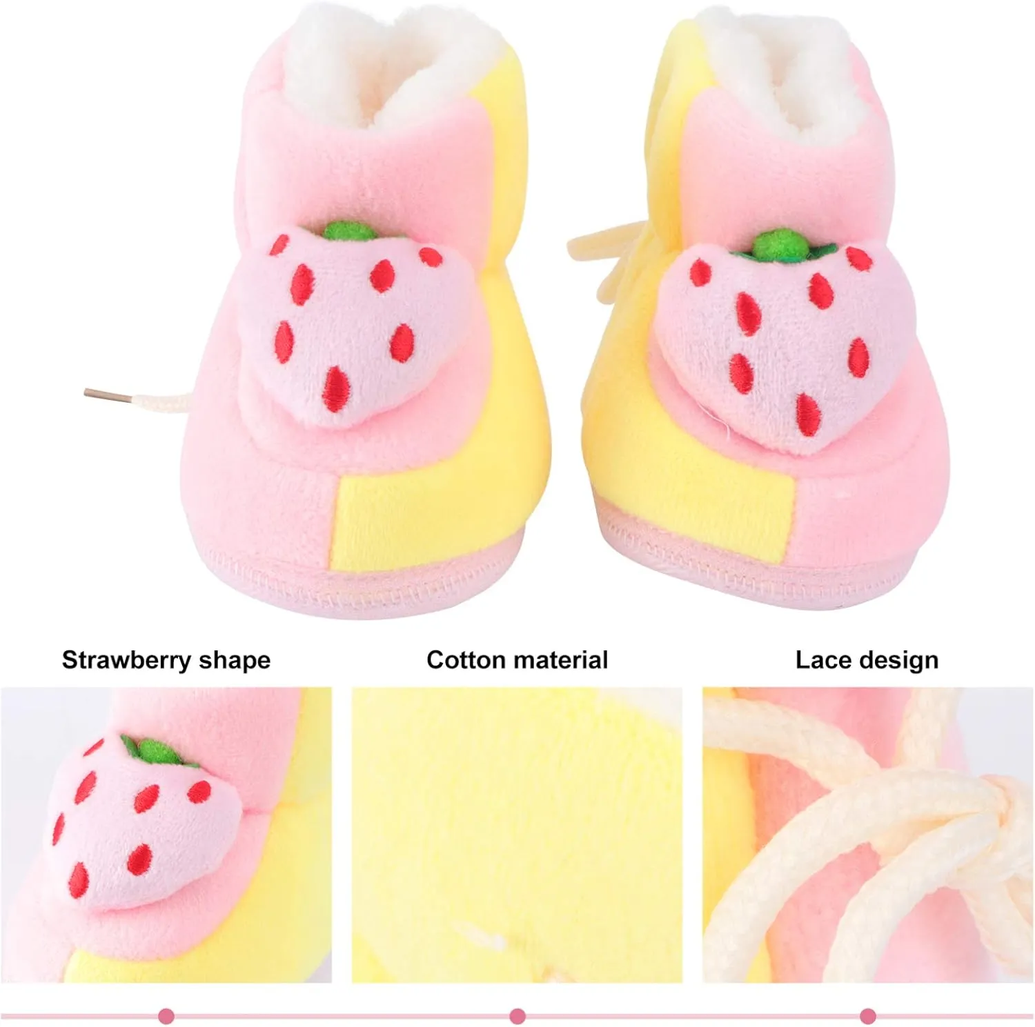 1 Pair Baby Shoes Plush Soft Sole Shoes First Walkers Shoes Toddlers Shoes Babys Footwear Baby Toddler