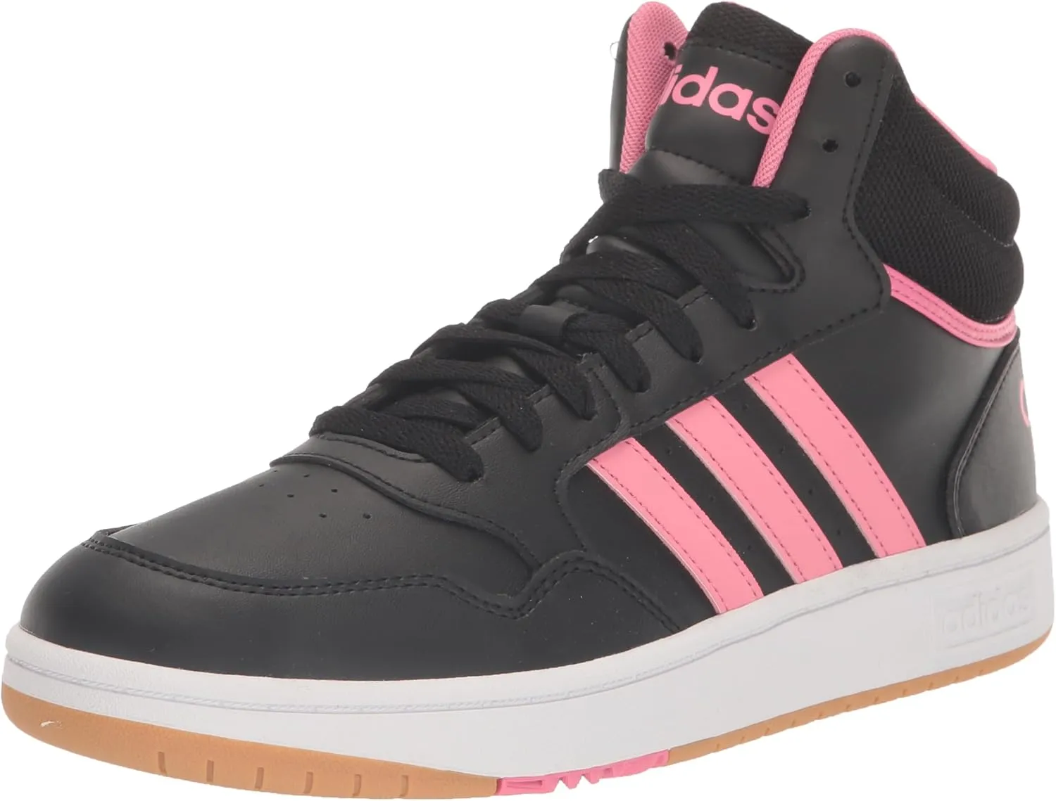 adidas Originals Baby Hoops 3.0 Mid Sneaker, Black/Pink Fusion/White, 4 US Unisex Infant