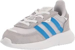adidas Originals Kids Unisex-Baby Retropy F2 Team Mid Grey/Blue Rush/White (Elastic) 4 Toddler, 4 US