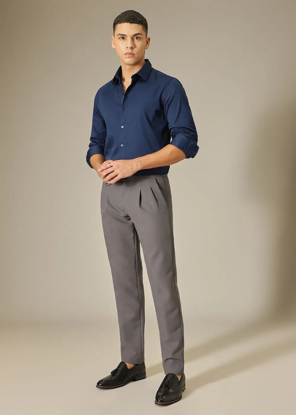 Admiral Blue Satin Shirt