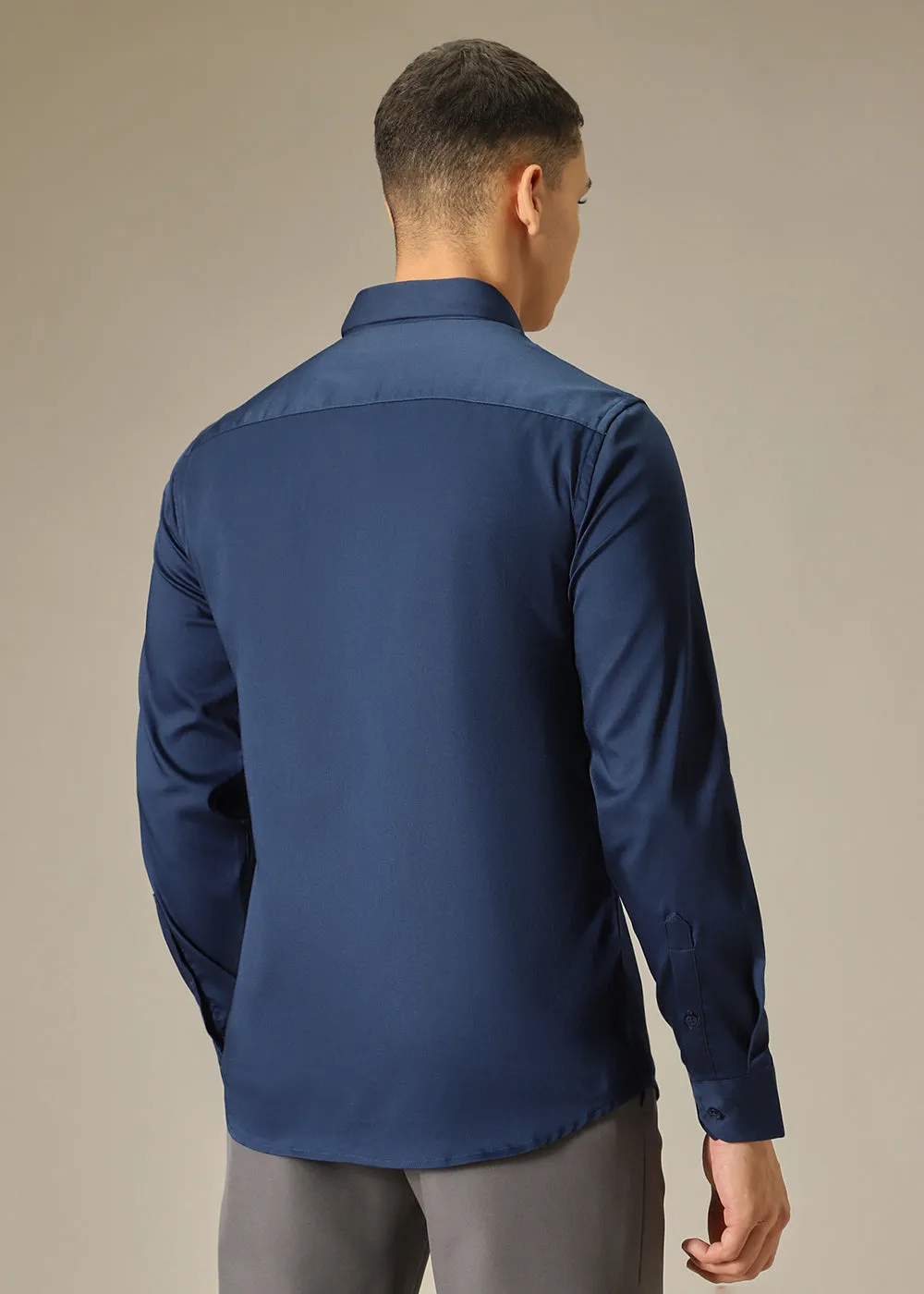 Admiral Blue Satin Shirt