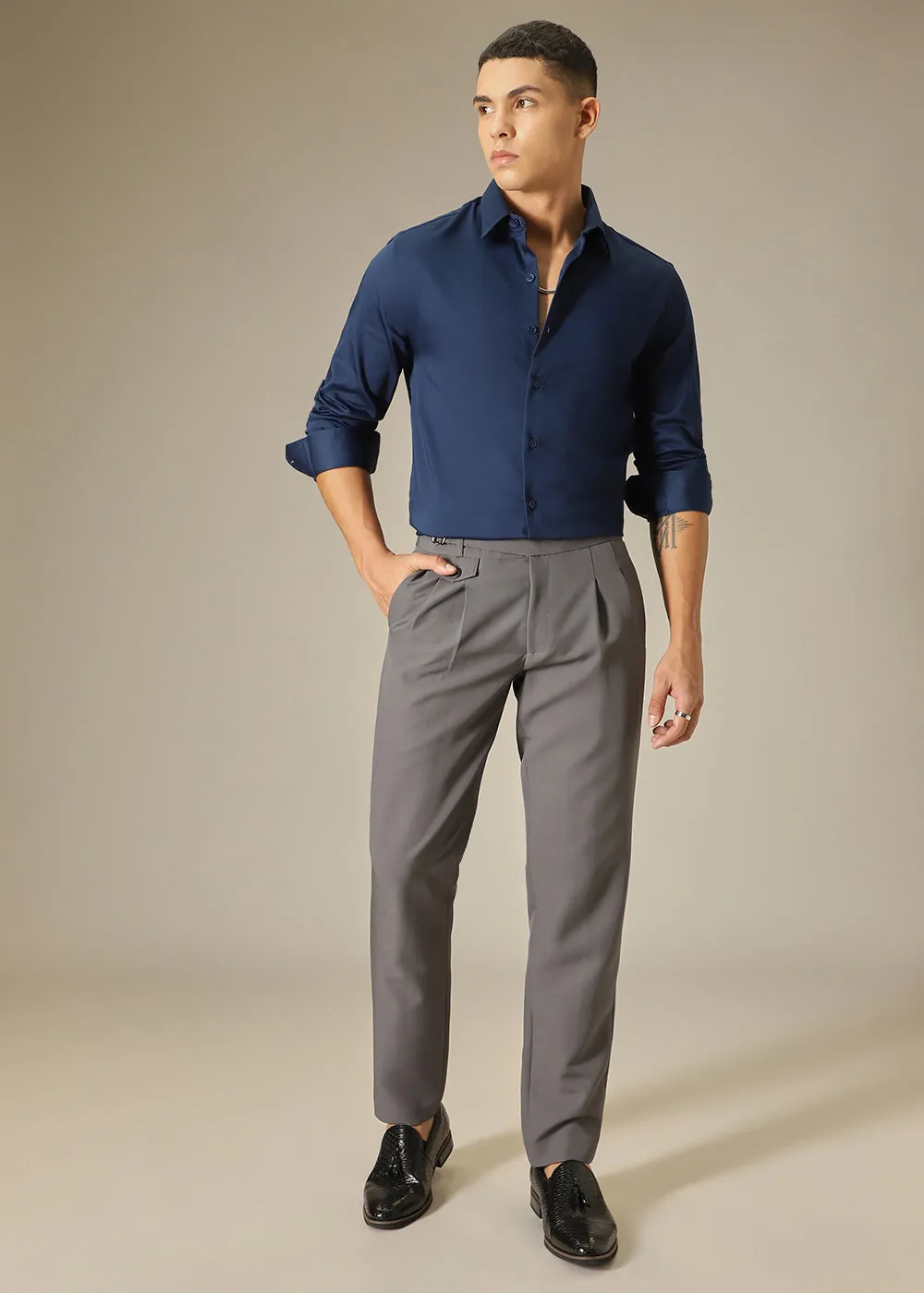 Admiral Blue Satin Shirt