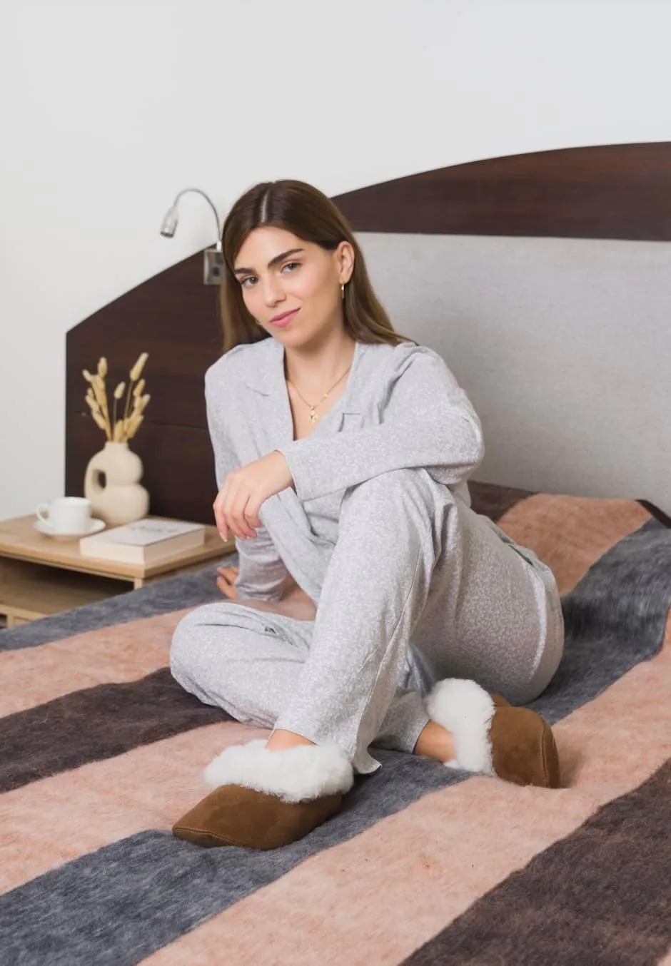 Alpaca Slippers For Women Indoor | 100% Baby Alpaca Womens Slippers | Fur Slippers For Women | House Slippers Shoes