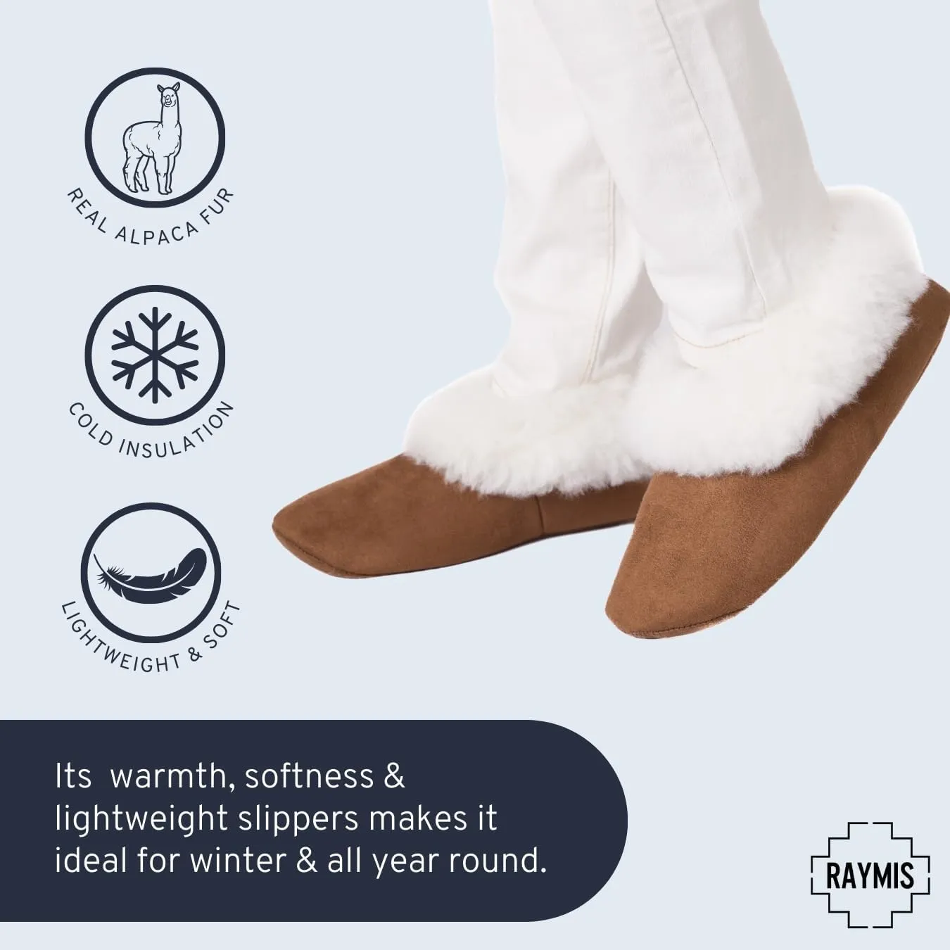 Alpaca Slippers For Women Indoor | 100% Baby Alpaca Womens Slippers | Fur Slippers For Women | House Slippers Shoes