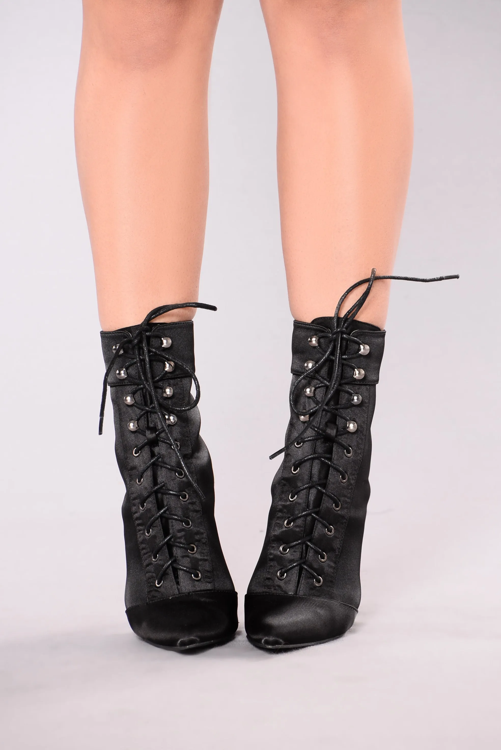 Anaya Lace Up Heel - Black