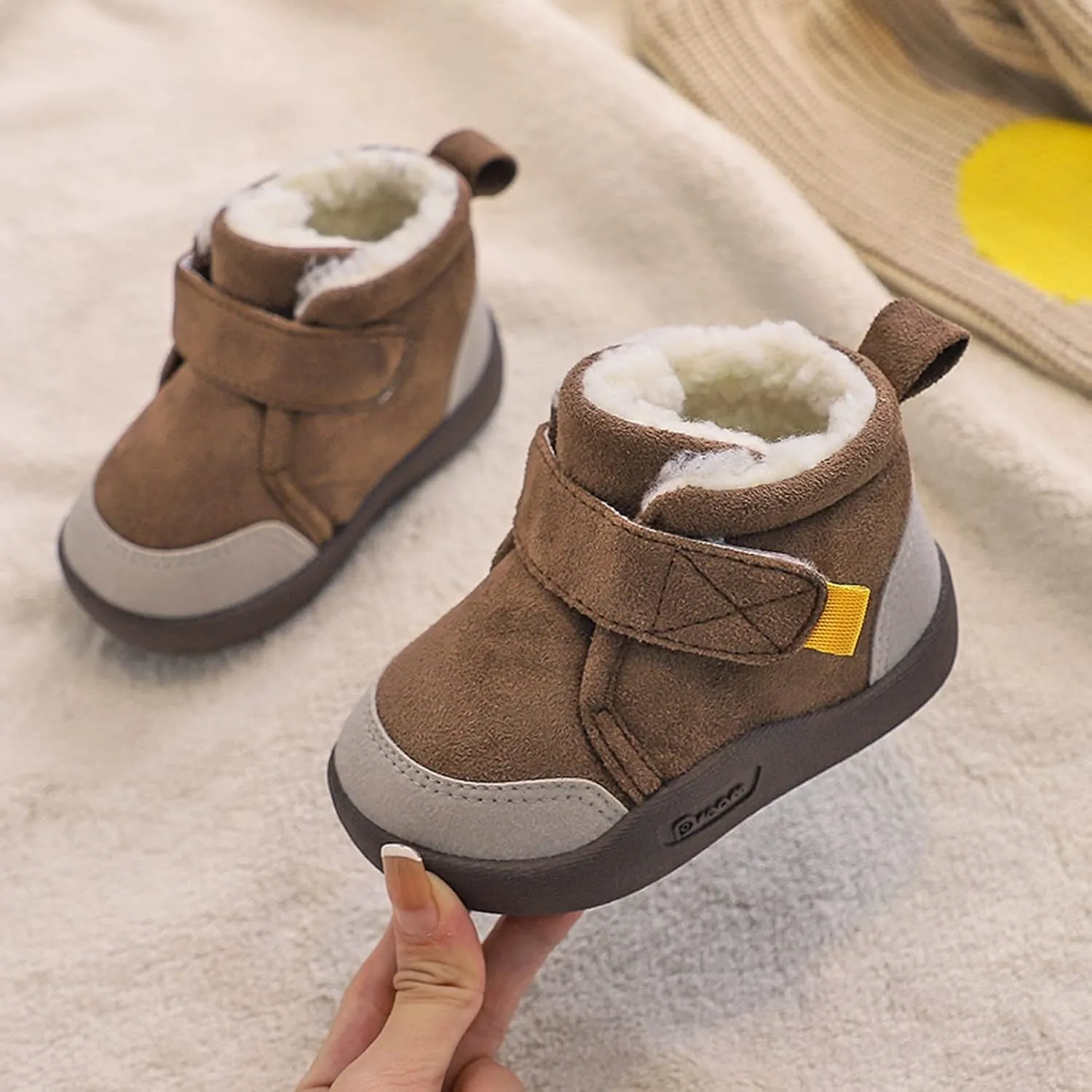 Baby Boot Socks Baby Shoes Toddler Boots Soft Bottom Toddler Shoes Plus Velvet Thick Non Slip Large Cotton Shoes Crawling Boot Shoes Baby Boy