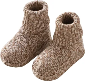 Baby Booties Hand Crochet Newborn Knit Shoes Soft Warm Cozy First Walkers for Infant Boys Girls