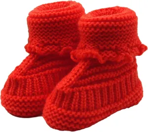 Baby Booties Newborn First Walkers Cozy Shoes Warm Hand Knit Soft Booties for Infant Boy Girl Non Slip Crib Shoes