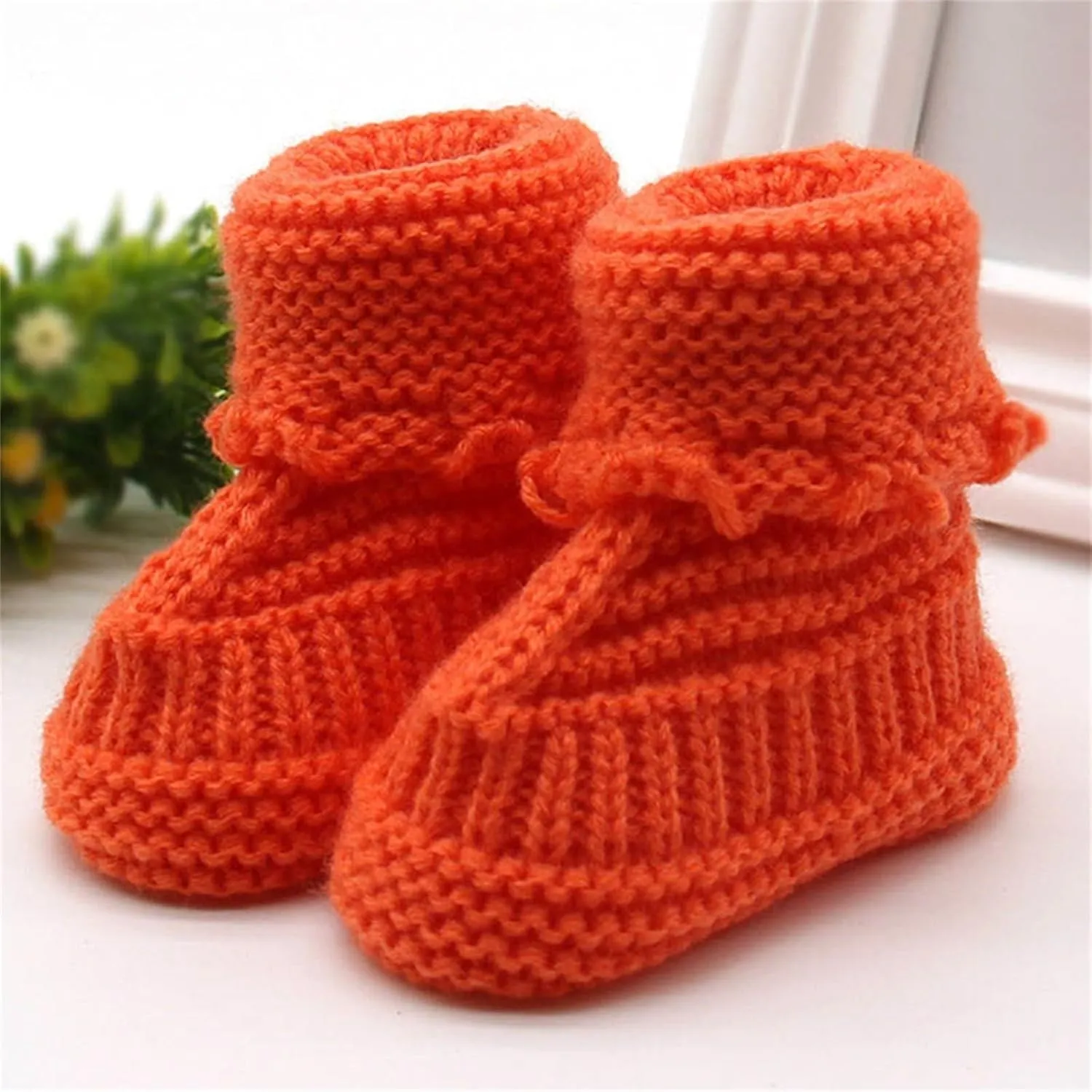 Baby Booties Newborn First Walkes Cozy Shoes Warm Knit Soft Booties for Baby Hand Knitted Cozy Slip On Sock Shoes
