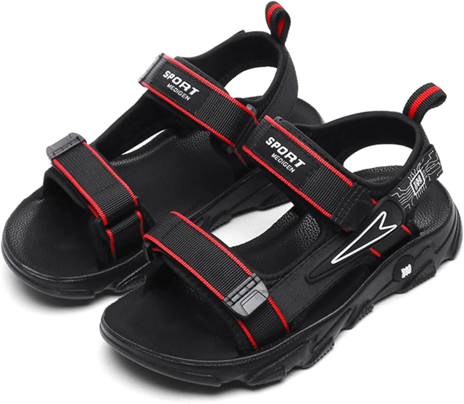 Baby Boy and Unisex Sandals for Infant/Toddlers Summer Beach Sandals Anti-Slip Soft Sole (Red, 12 Little Child)