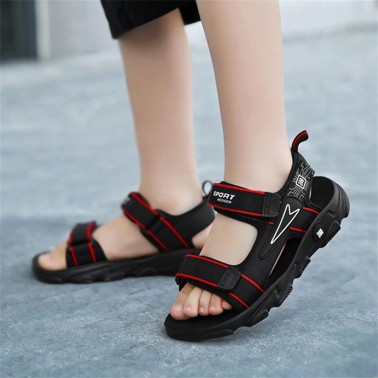 Baby Boy and Unisex Sandals for Infant/Toddlers Summer Beach Sandals Anti-Slip Soft Sole (Red, 12 Little Child)