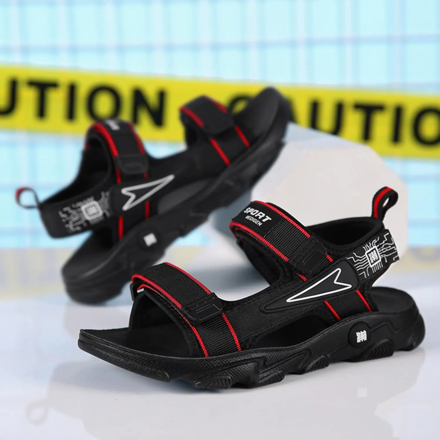 Baby Boy and Unisex Sandals for Infant/Toddlers Summer Beach Sandals Anti-Slip Soft Sole (Red, 12 Little Child)