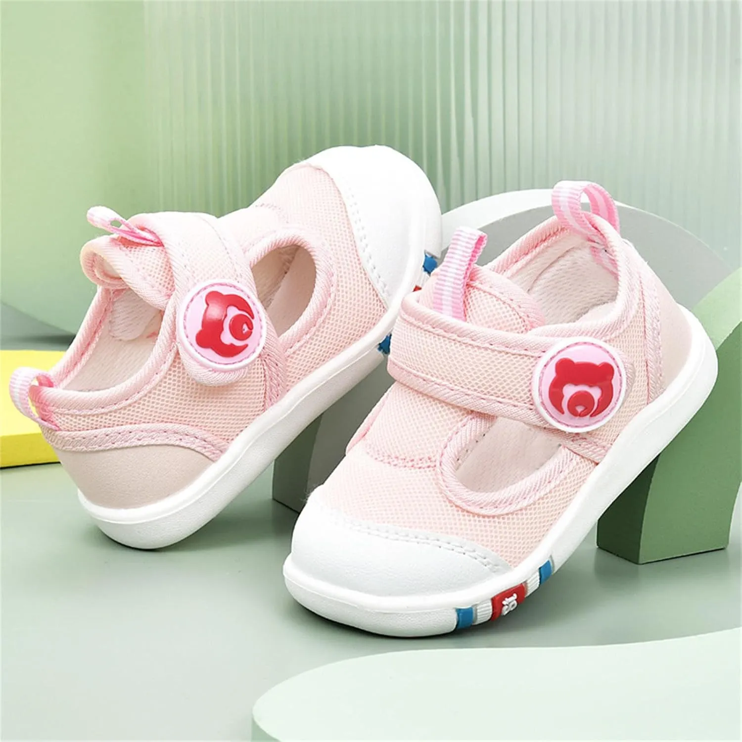Baby Boy Girl Sandals Lightweight Breathable Summer Mesh Sneakers Non-Slip Toddler Breathable First Walking Shoes