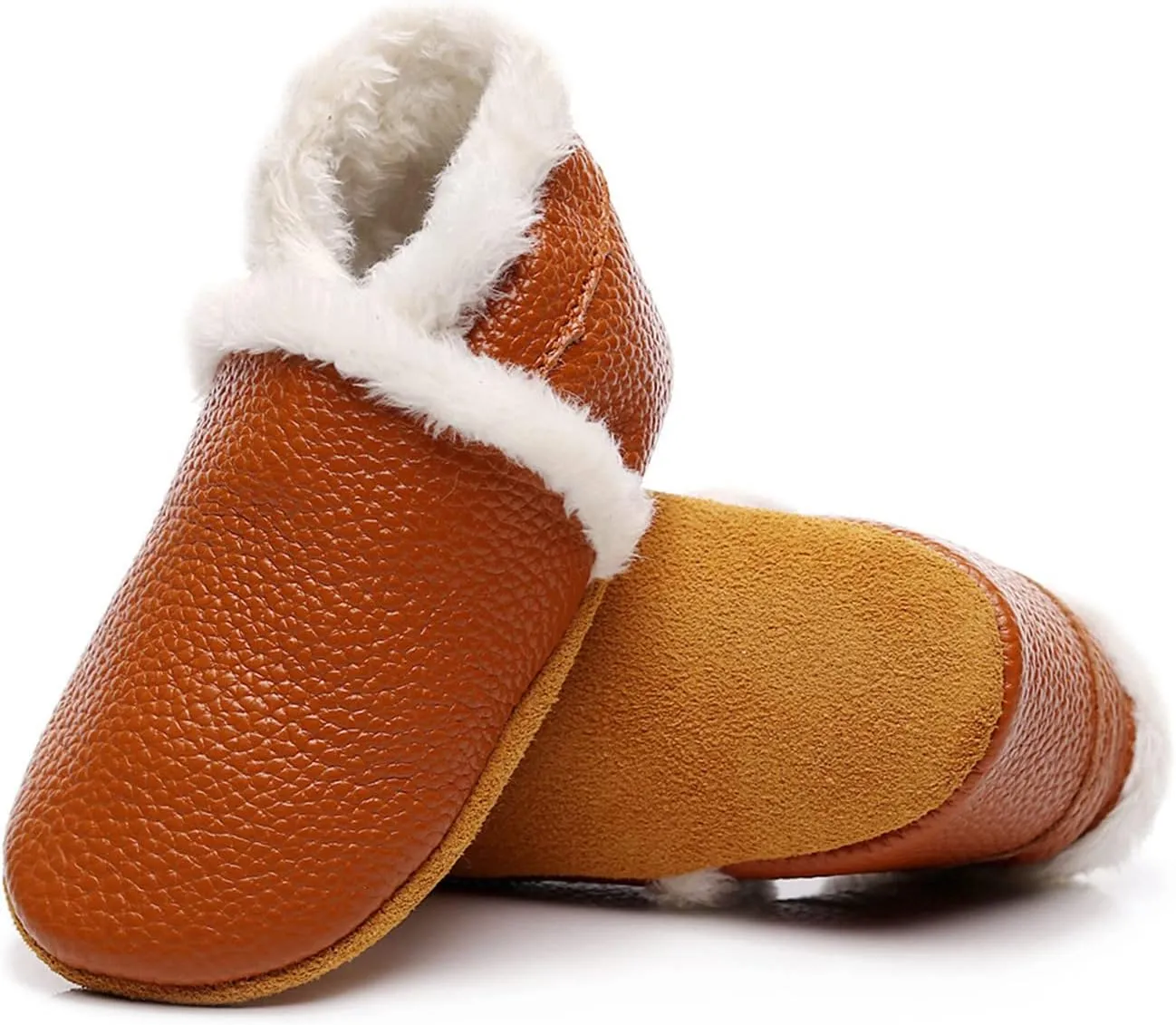Baby Boys Girls Booties Infant Unisex Baby Winter Warm Fleece Socks Toddler Soft Sole Footwear First Walking Shoes