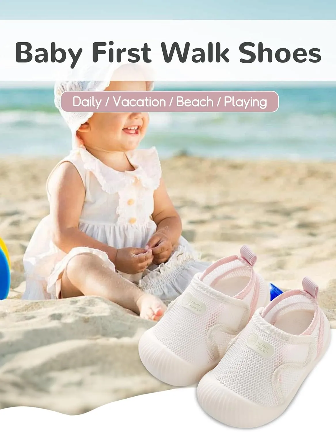 Baby Boys Girls Breathable Non-Skid Shoes First Walking Shoes Soft Rubber Sole Slipper Sneaker