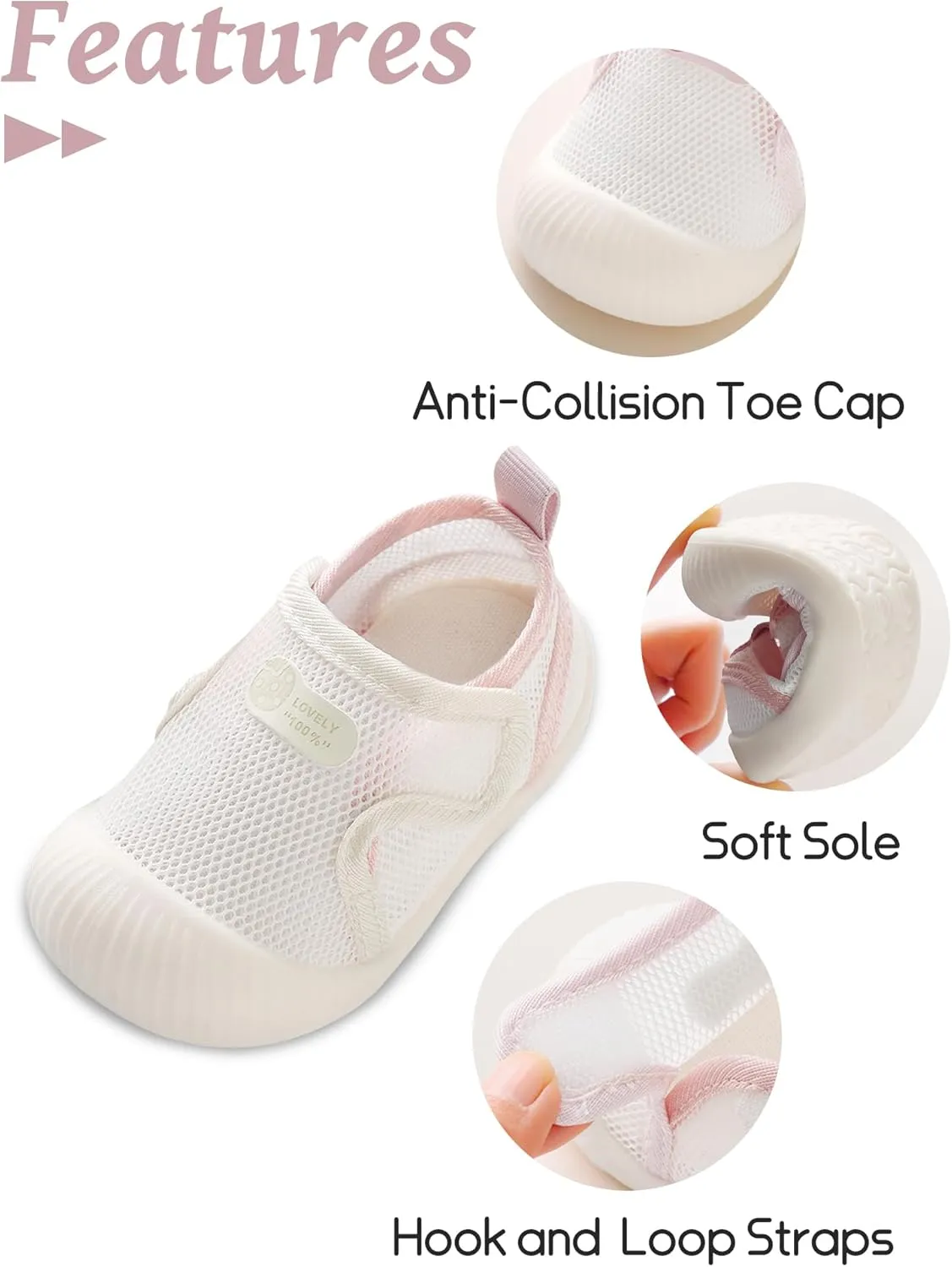 Baby Boys Girls Breathable Non-Skid Shoes First Walking Shoes Soft Rubber Sole Slipper Sneaker