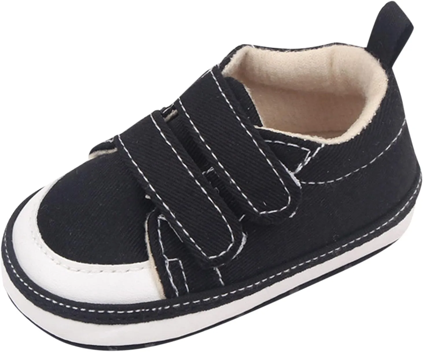 Baby Boys Girls Canvas First Walking Shoes, Newborn Infant Non Slip Soft Sole Comfortable Platform Casual Sneaker