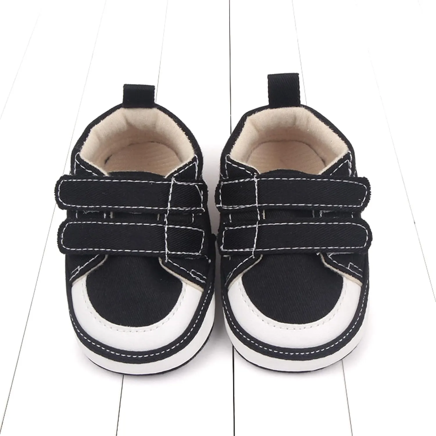 Baby Boys Girls Canvas First Walking Shoes, Newborn Infant Non Slip Soft Sole Comfortable Platform Casual Sneaker