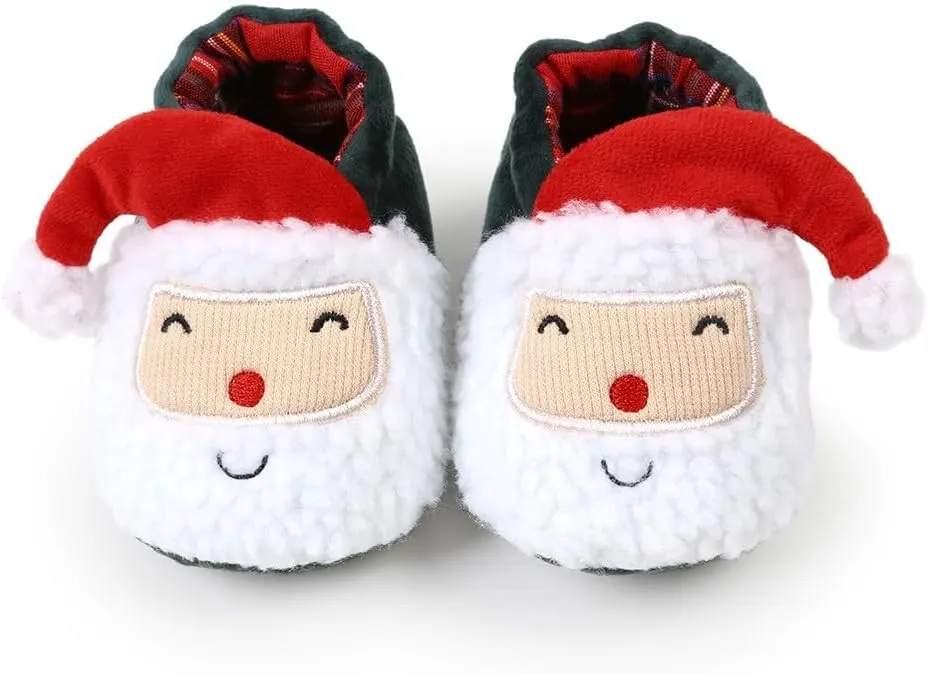Baby Boys Girls Christmas Snow Boots Santa laus Non Slip Soft Sole Shoes First Walking Winter Warm Crib Shoes