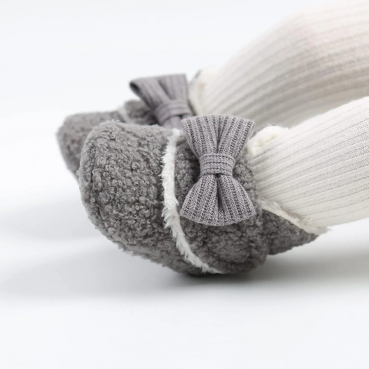 Baby Boys Girls Fleece Fur Knit Winter Warm Snow Boots Soft Sole Crib Shoes Booties for Newborn Infant First Walkers