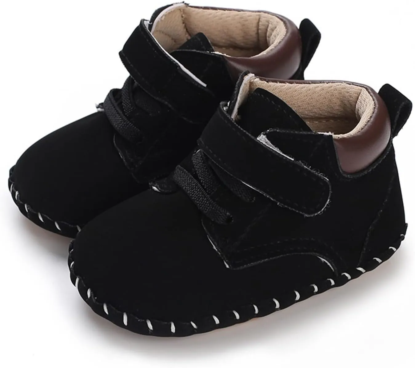 Baby Boys Girls High-Top Ankle Shoes Non Slip Soft Sole Comfortable Prewalker First Walking Sneakers for Toddler