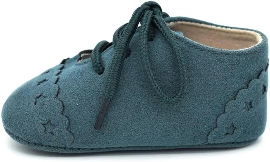 Baby Boys Girls Lace Up Suede Boots Sneakers Soft Rubber Sole Infant Newborn Oxford Anti-Slip Toddler Dress Shoes