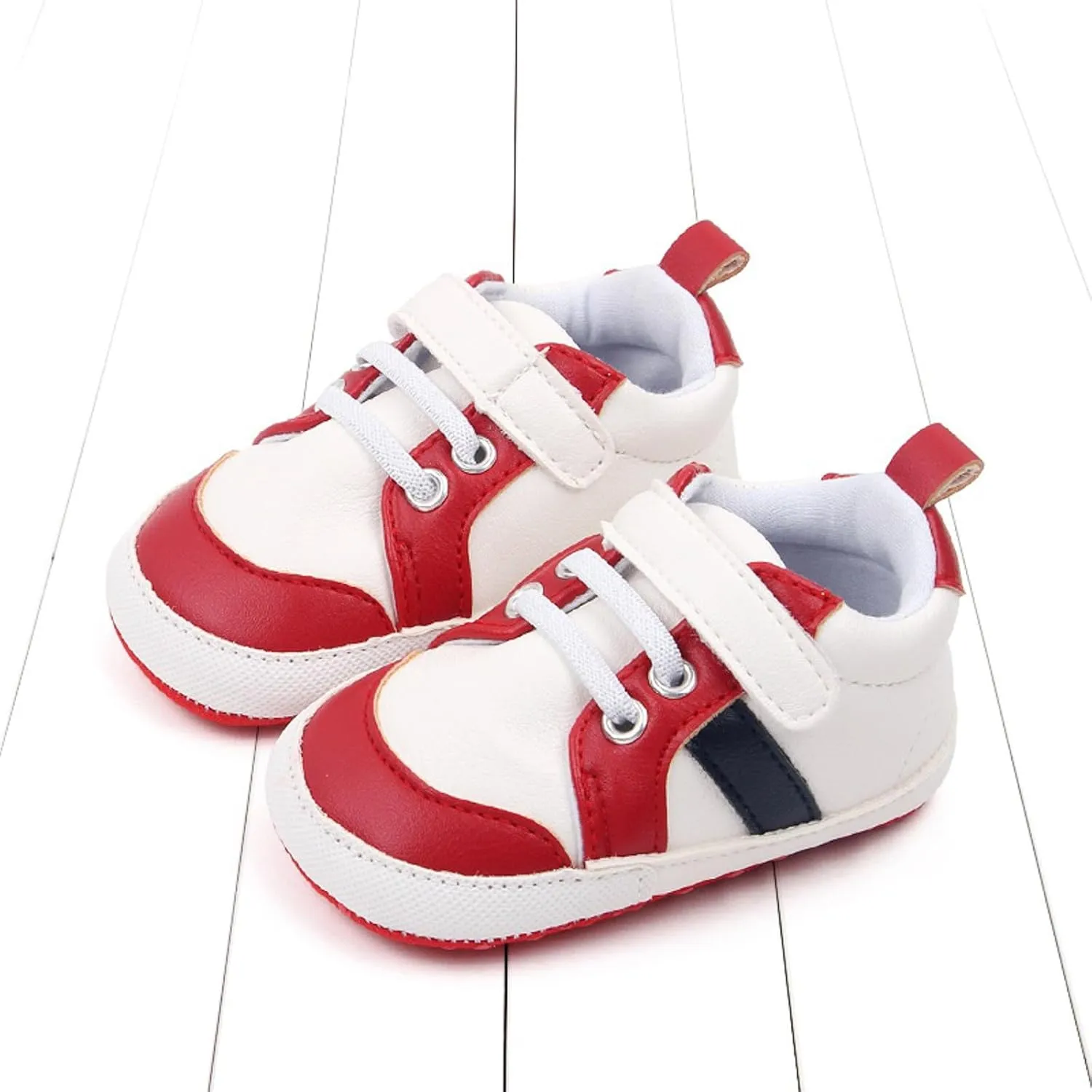 Baby Boys Girls Leather First Walking Sneakers Toddler Infant Anti-Slip Soft Sole Lightweight First Step Shoes