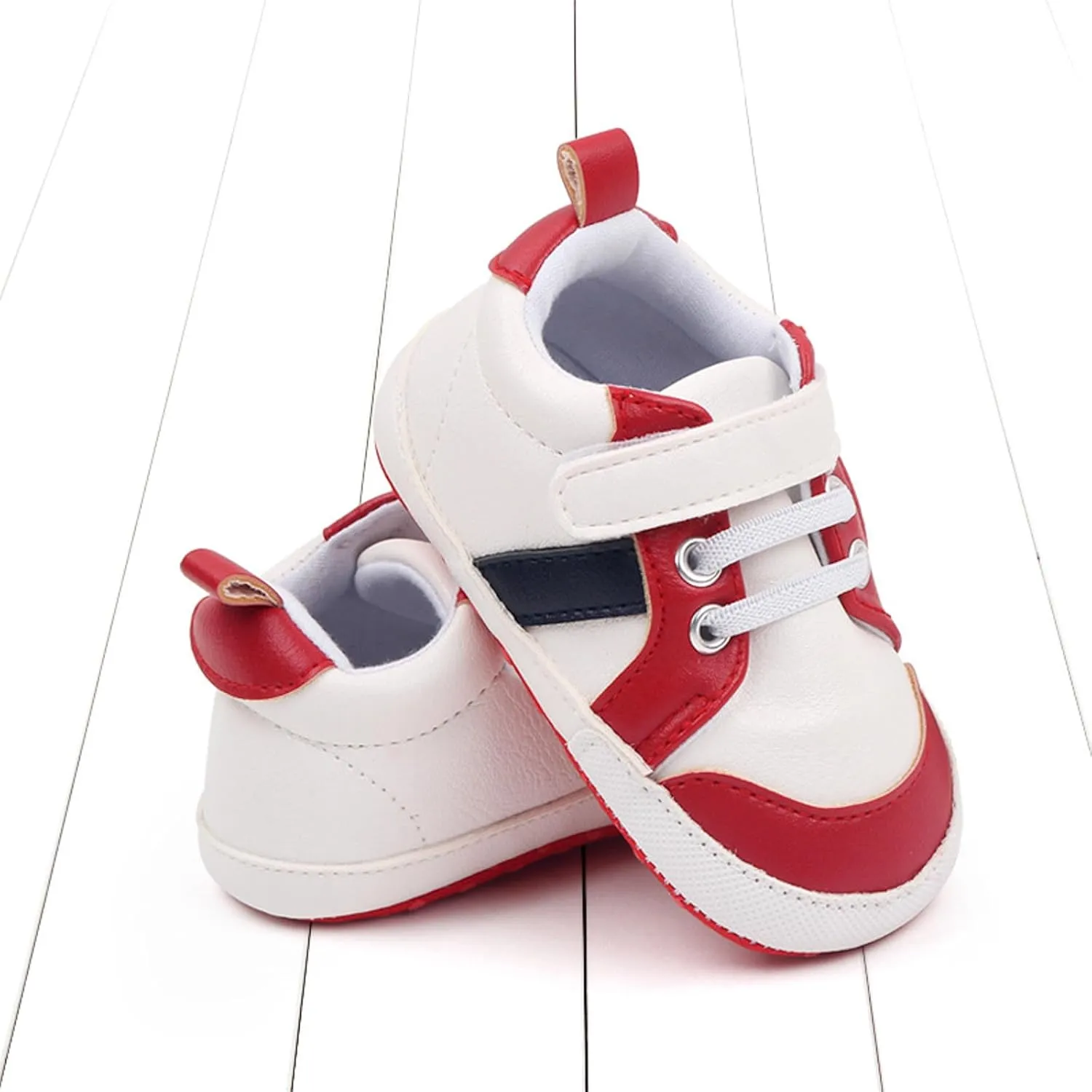 Baby Boys Girls Leather First Walking Sneakers Toddler Infant Anti-Slip Soft Sole Lightweight First Step Shoes