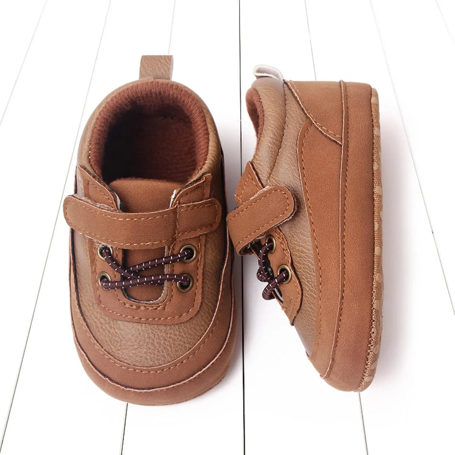 Baby Boys Girls PU Leather xford Shoes Soft Rubber Sole Sneakers Infant Walking Shoes Anti-Slip Ankle Boots