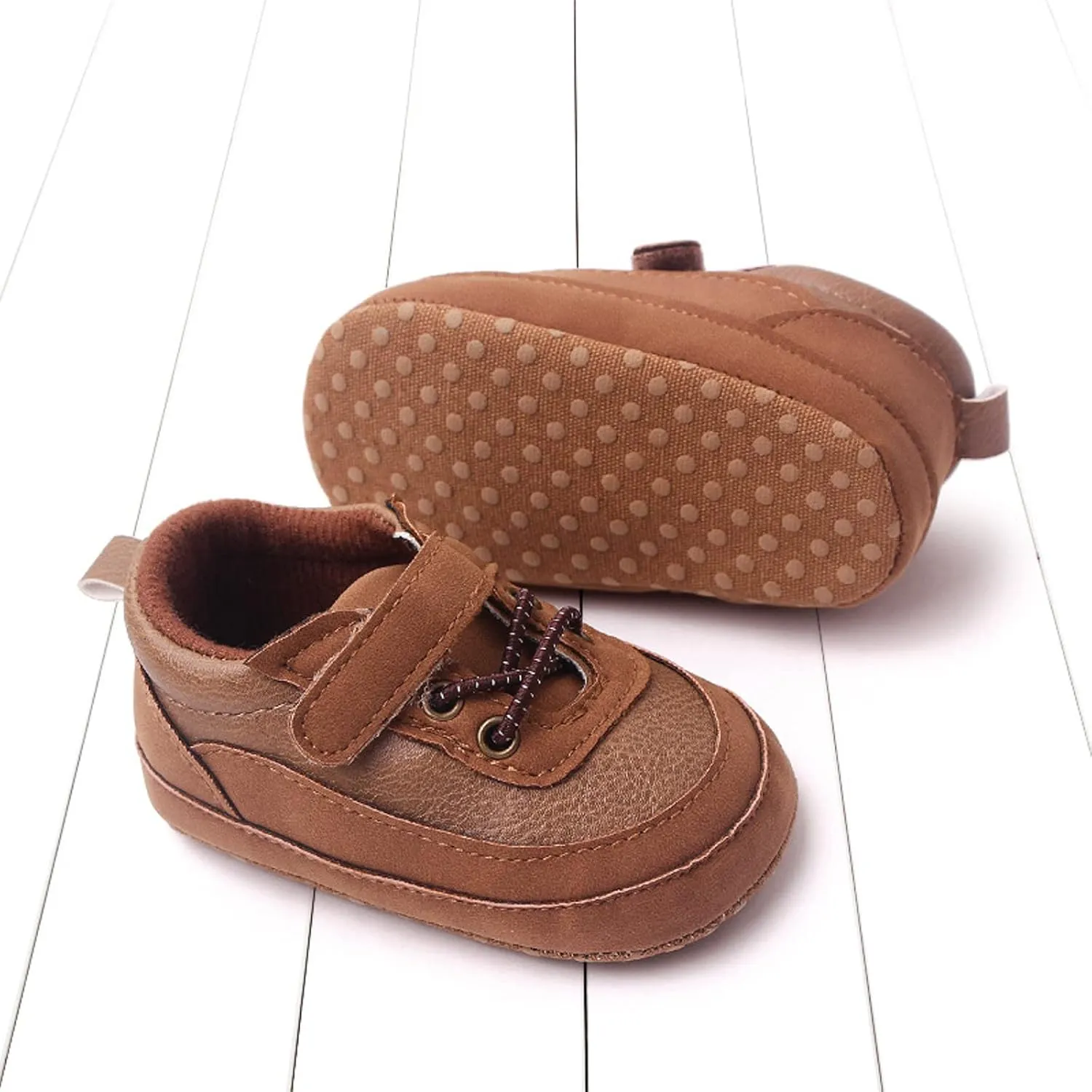 Baby Boys Girls PU Leather xford Shoes Soft Rubber Sole Sneakers Infant Walking Shoes Anti-Slip Ankle Boots