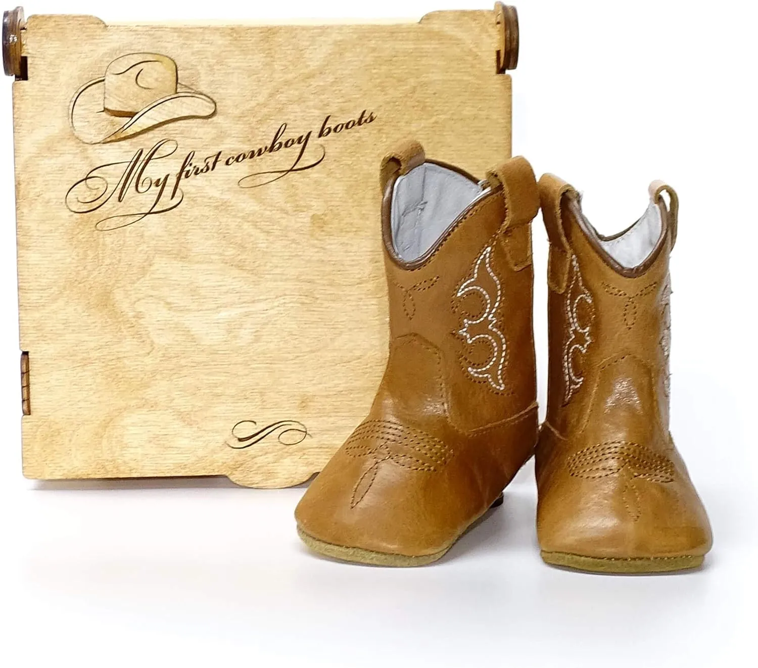 Baby Cowboy Boots Real Leather Premium Box Soft Sole Infant Toddler Boys Girls Newborn Special Occasion Prewalkers Custom