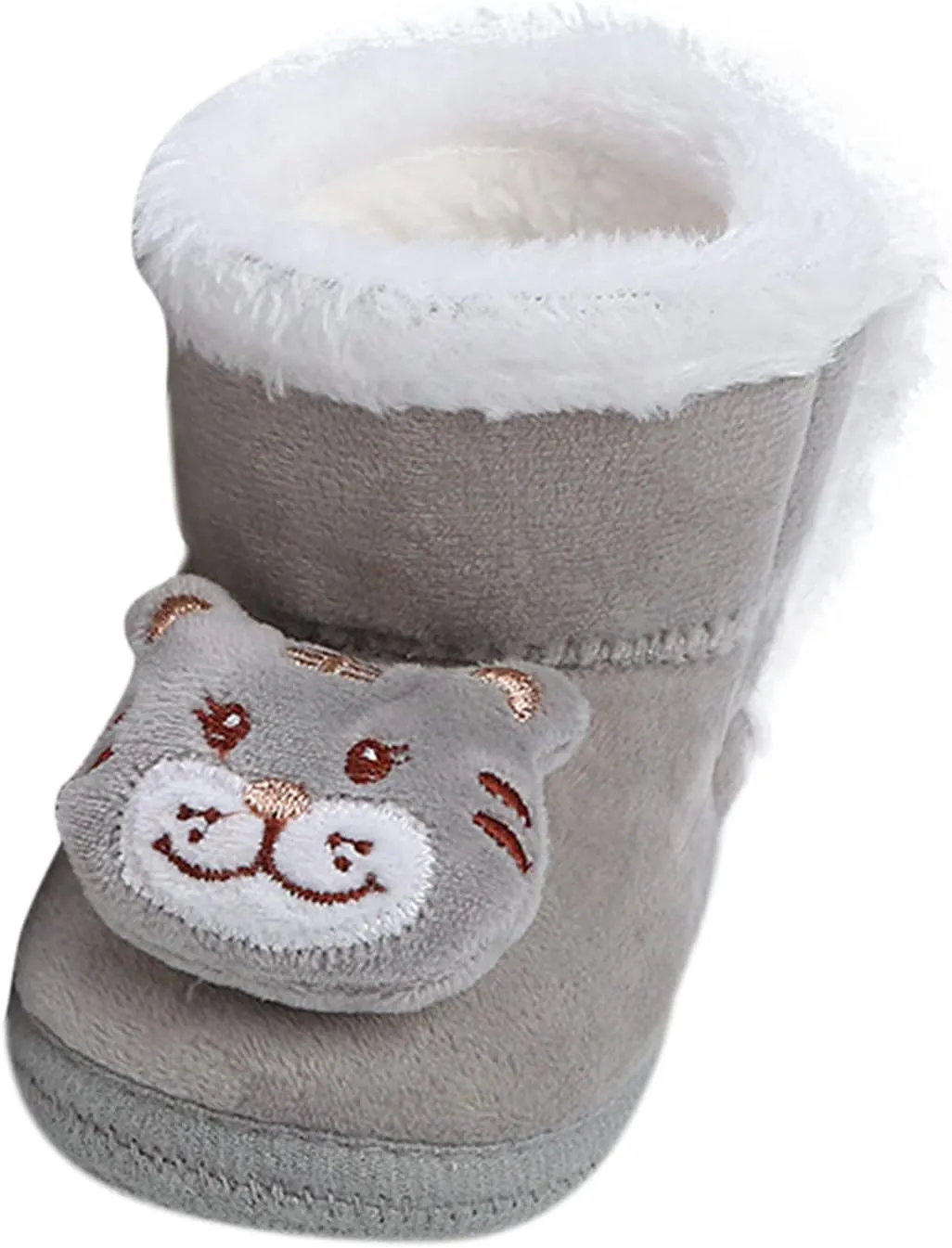 Baby Crib Boots Toddler Fleece Lined Shoes Warm Winter Mid Calf Soft Sole Thicken Cartoon Baby Christmas Shoes