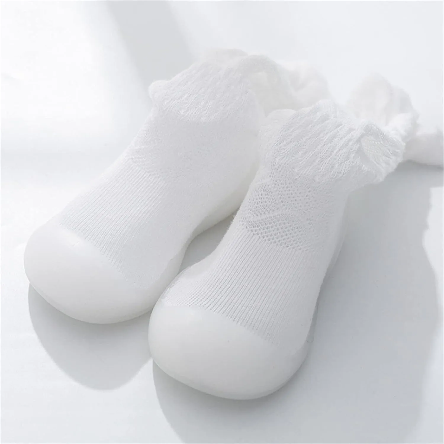 Baby Cute Cartoon Socks Shoes Boys Girls First Walking Shoes Solid Breathable Stocking Soft Sole Antislip Shoes