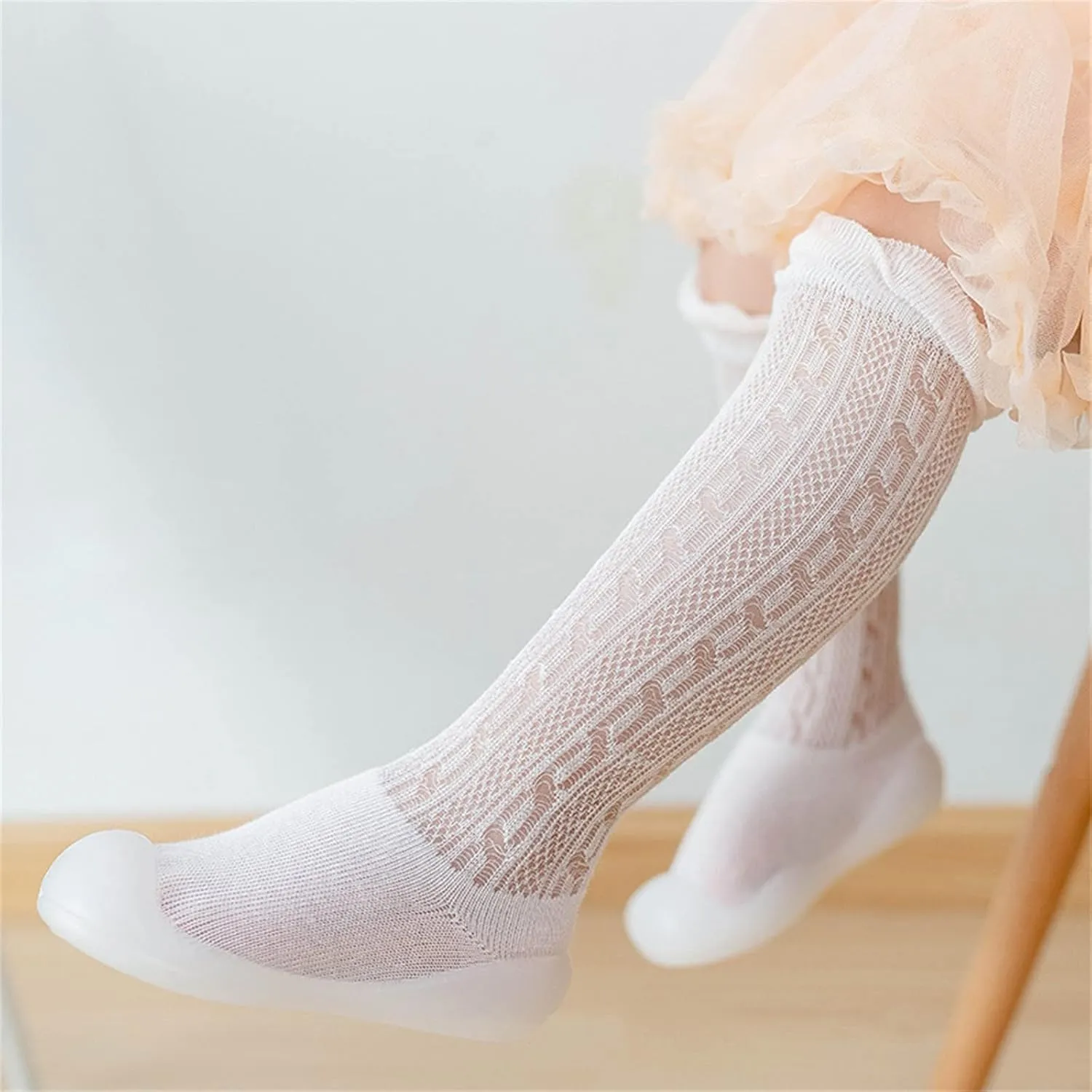 Baby Cute Cartoon Socks Shoes Boys Girls First Walking Shoes Solid Breathable Stocking Soft Sole Antislip Shoes