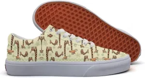 Baby Giraffe Canvas Low Sneaker Shoes For Women