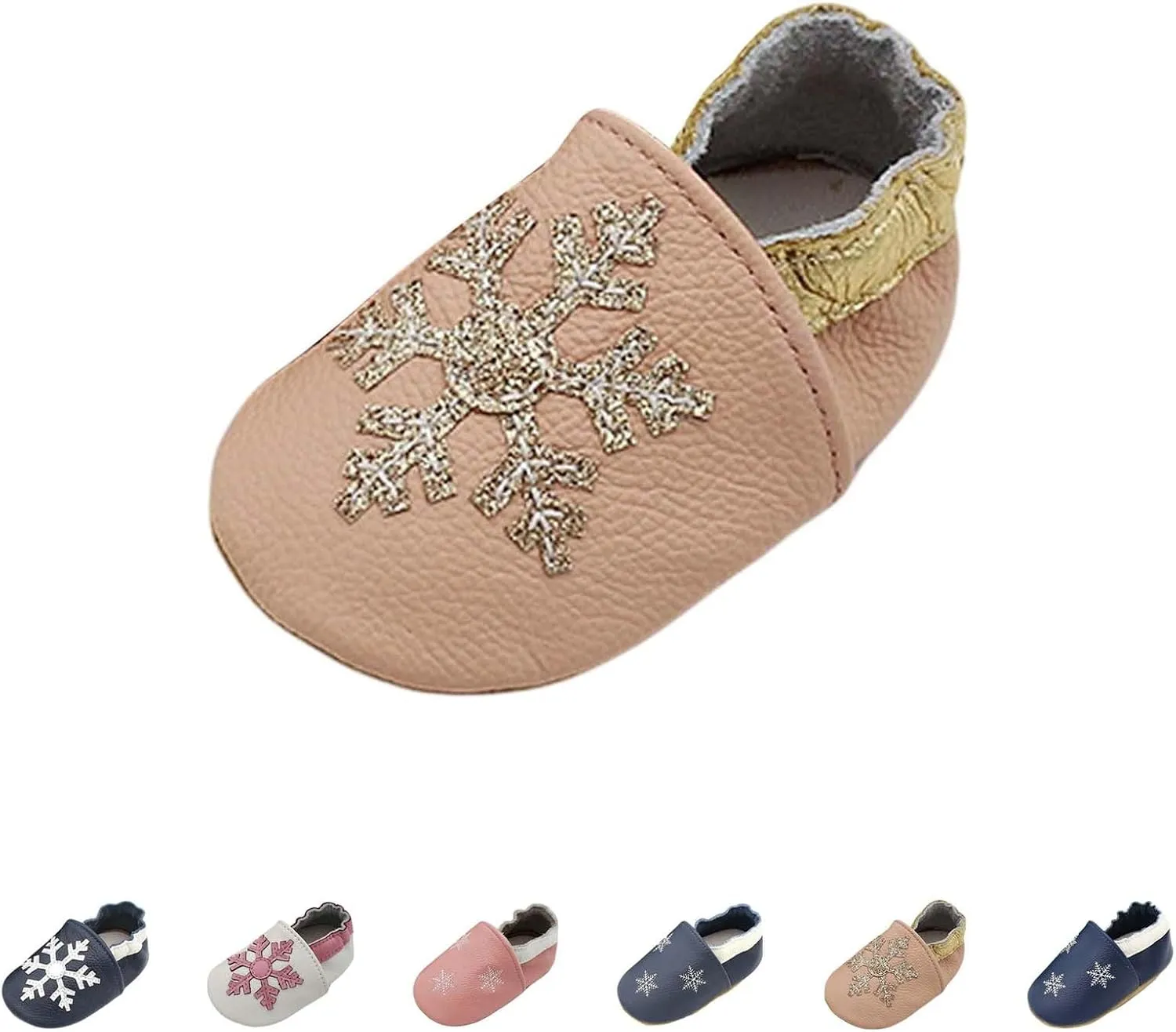Baby Girls Baby Boys Christmas Flat Shoes Toddler Soft Sole Shoes First Walking rib Shoes Flat Snowflakes Print Shoes