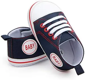 Baby Girls Boys Canvas Sneakers Soft Sole High-Top Ankle Infant First Walkers Crib Shoes