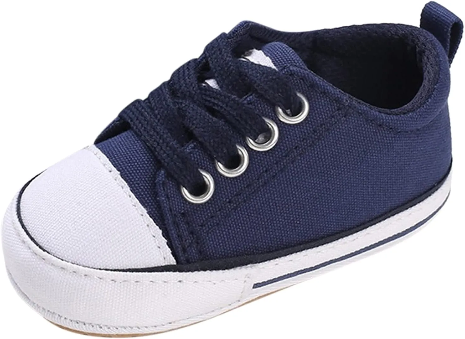 Baby Girls Boys Casual Shoes Soft Non-Slip Sole Newborn First Walkers Shoes Unisex Infant Lace Up (Blue, 5 Infant)