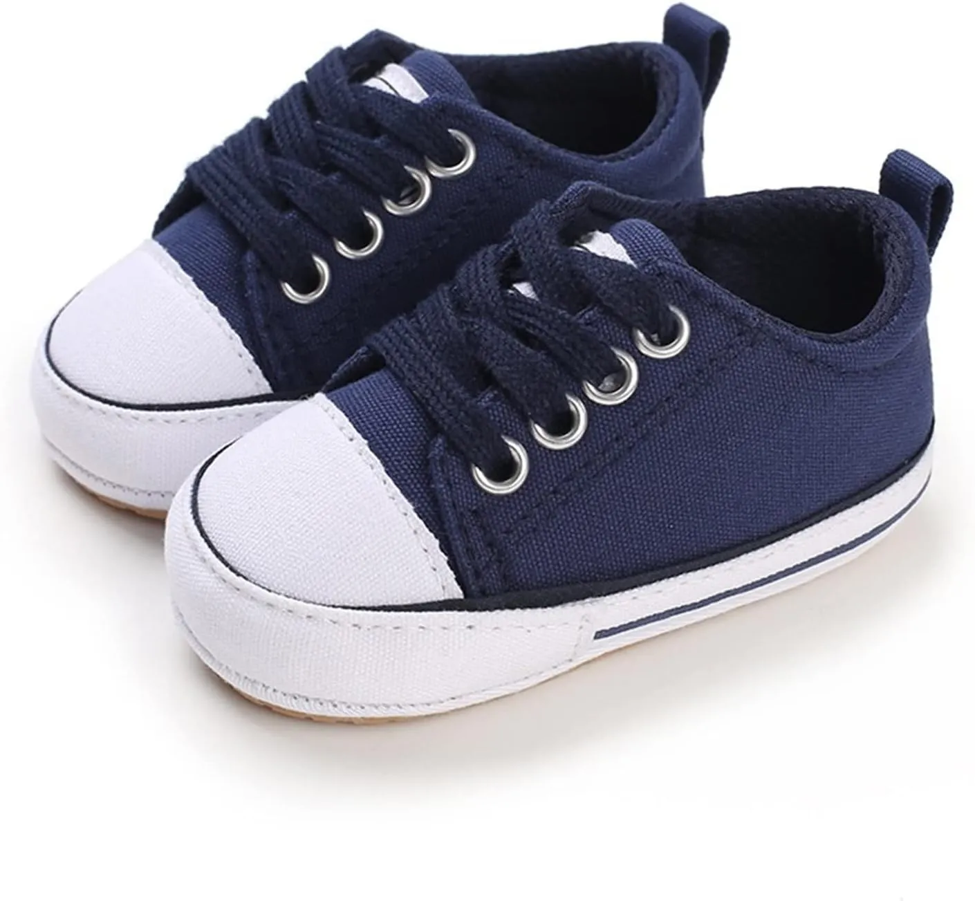 Baby Girls Boys Casual Shoes Soft Non-Slip Sole Newborn First Walkers Shoes Unisex Infant Lace Up (Blue, 5 Infant)