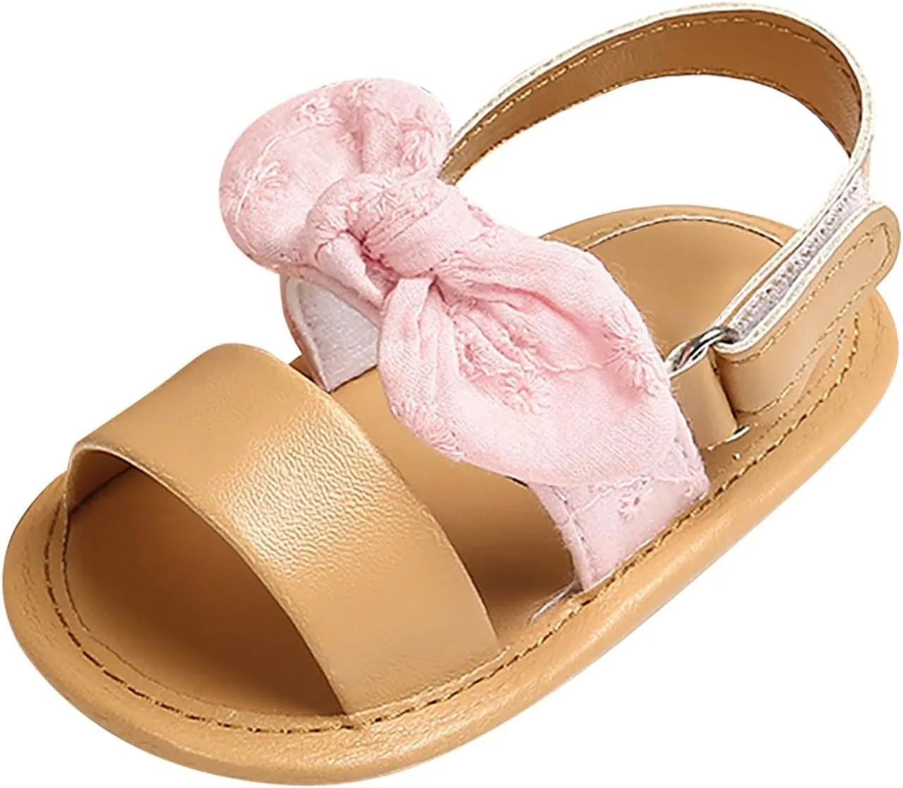 Baby Girls Boys PU Leather Sandals Bowknot Shoe Rubber Sole Open Toe Infant Toddler First Walker Princess Dress Shoes