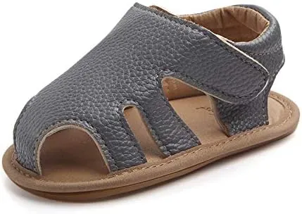 Baby Girls Boys Sandals Infant Leather Premium Rubber Sole Closed-Toe Non-Slip Shoes Toddler Girl Soft First Walkers Shoes