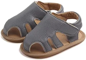 Baby Girls Boys Sandals Infant Leather Premium Rubber Sole Closed-Toe Non-Slip Shoes Toddler Girl Soft First Walkers Shoes