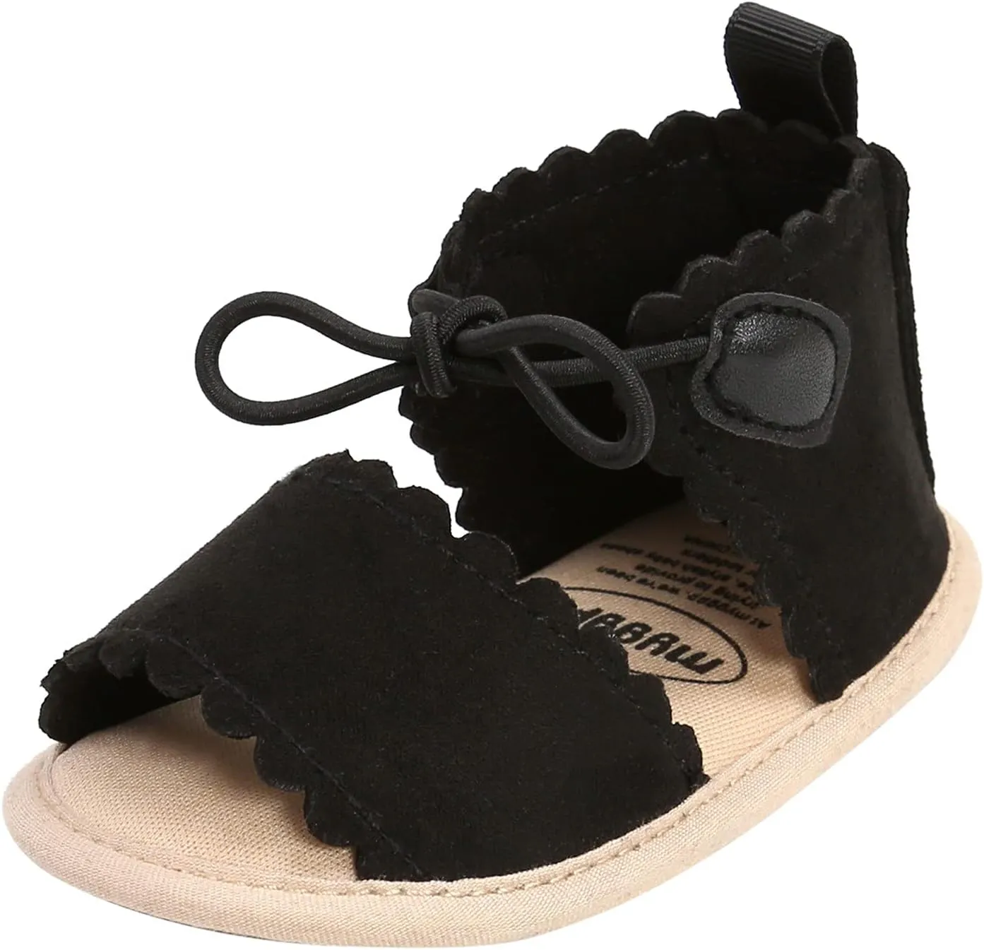 Baby Girls Boys Sandals Infant Toddler High Top Shoes Lightweight Anti-Slip Soft Sole Flat Shoes (Black, 12-12M)