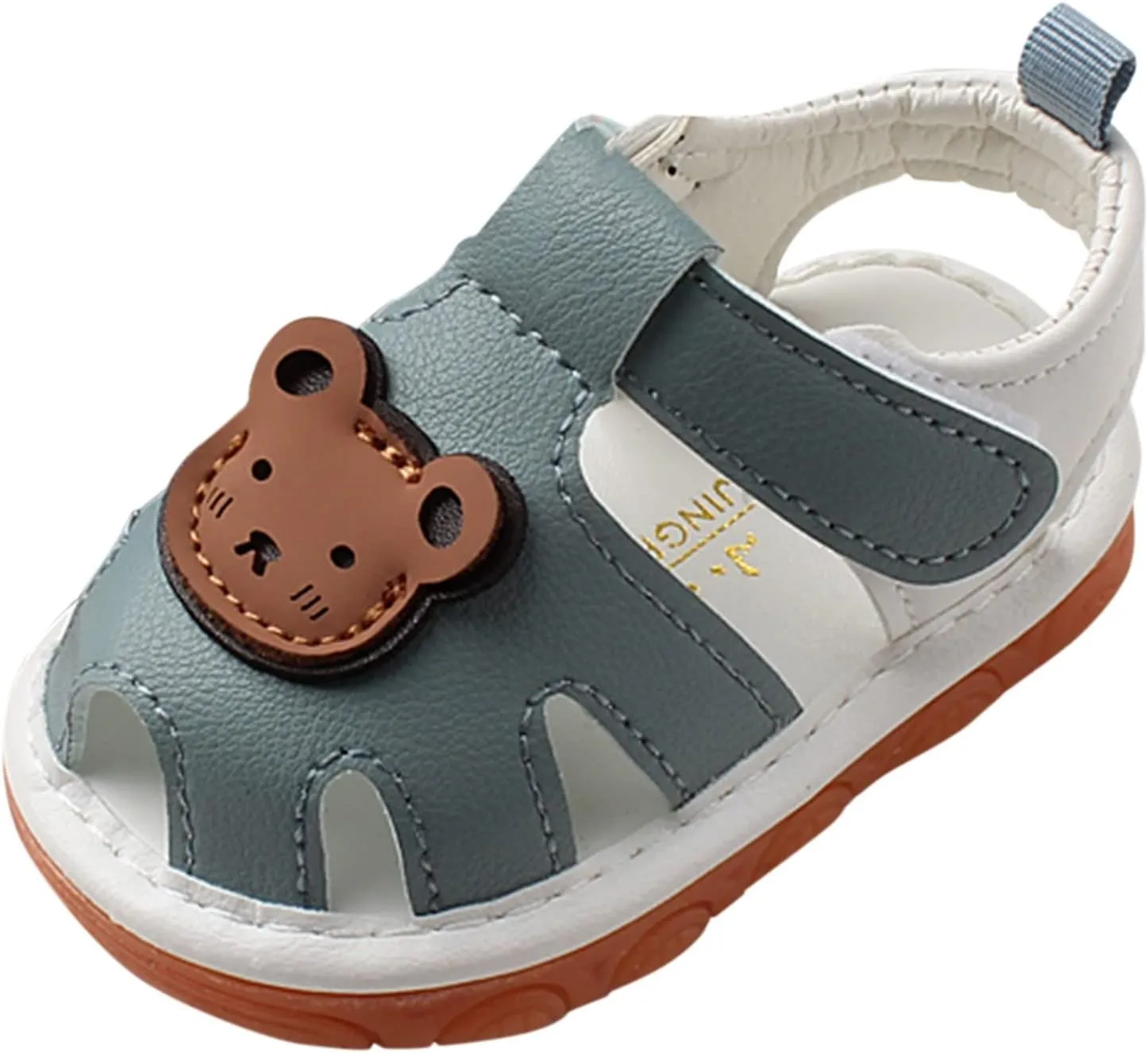 Baby Girls Boys Sandals Infant Toddler Shoes First Walking Shoes Soft Anti-Slip Sole Flat Shoes (Blue, 4.5 Infant)
