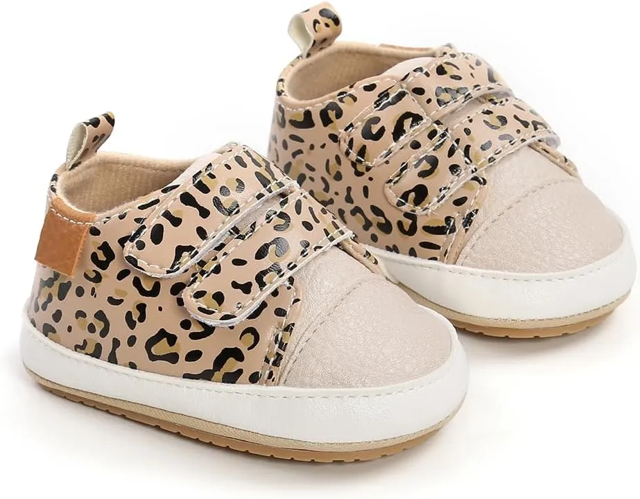 Baby Girls Boys Shoes Soft Anti-Slip Sole Newborn First Walkers High Top Canvas Denim Unisex Infant Sneaker