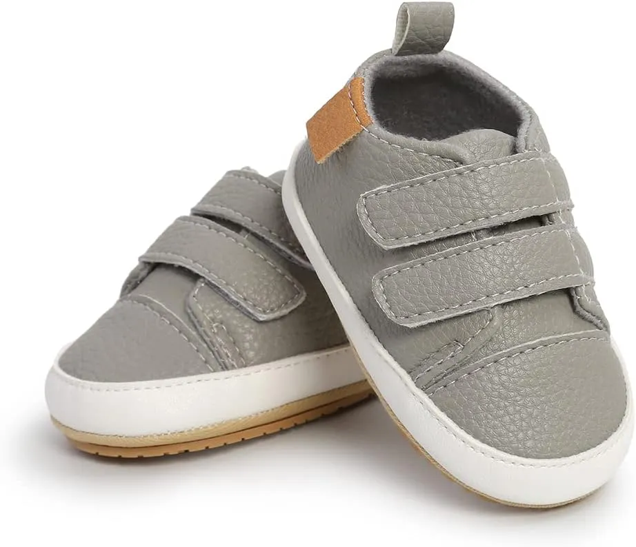 Baby Girls Boys Shoes Soft Anti-Slip Sole Newborn First Walkers High Top Canvas Denim Unisex Infant Sneaker