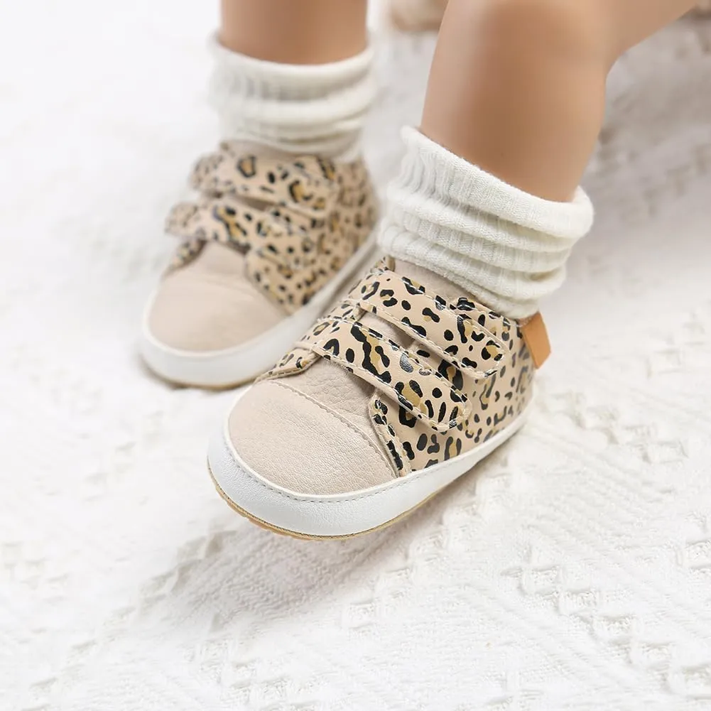 Baby Girls Boys Shoes Soft Anti-Slip Sole Newborn First Walkers High Top Canvas Denim Unisex Infant Sneaker