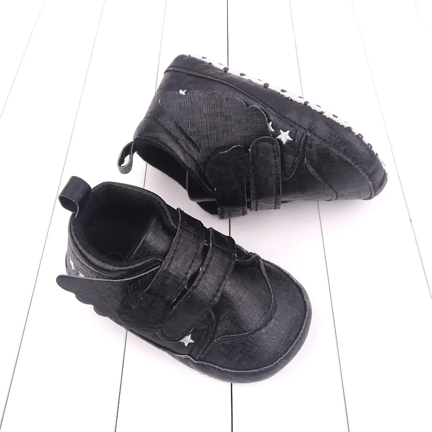 Baby Girls Boys Wing First Walking Ankle Boots, Soft Sole Infant Sneakers Fashion High-Top Non-Slip Floor Shoes